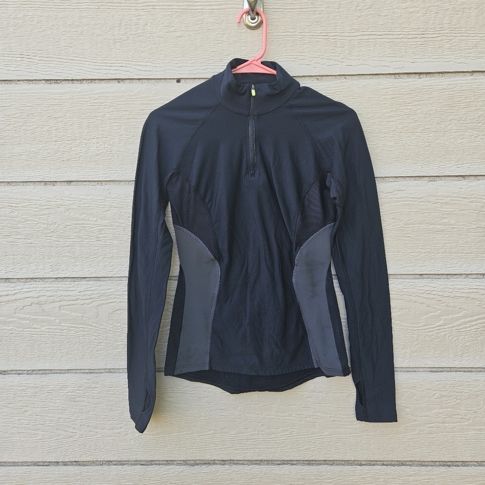 Sweaty Betty black and gray pullover quarter zip jacket XS